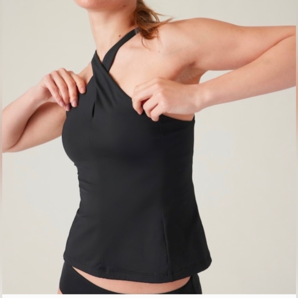 Athleta Black Crossed Tankini Size Small